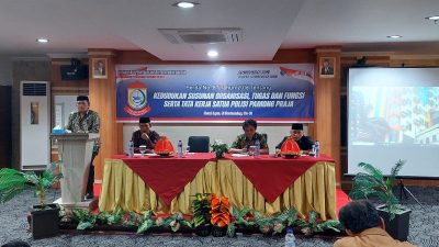 FOTO: Ir syamsuddin Raga sosialisasi perda tentang kedudukan susunan organisasi tugas dan fungsi polisi pamong praja . LYNT Hotel.senin(30/10/2023)