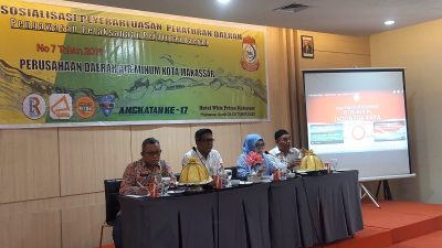 FOTO:Sosialisasi perda perusahaan air mimum daerah kota makassar ,Dewan Nurul hidayat.Hotel Whiz Prime.Kamis (26/10/2023)