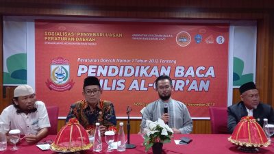 FOTO; Dewan andi hadi ibrahim baso,sosialisasi perda baca tulis alquran.di hotel LYNT makassar .minggu (12/11/2023)