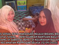 Dinsos Makassar Salurkan Bantuan kepada Penyandang Disabilitas di Ballaparang
