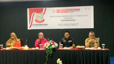 FOTO: Politisi PDIP andi suhada sapaille mengelar sosialisasi perda kepemudaan .hotel asyra jalan maipa.selasa (05/12/2023)