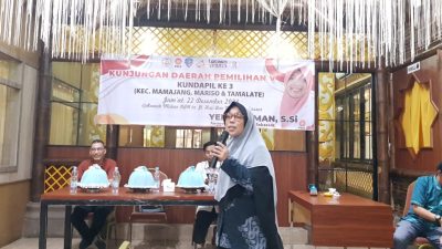 FOTO: Yeni rahman paparkan program bedah rumah di kundapil.bertempat di RM Dapur Ta,jalan haji bau makassar,jum'at (22/12/2023)