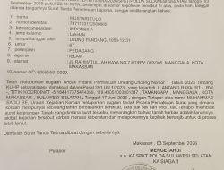 Dugaan Pemalsuan Surat Keterangan Tanah, Lurah Tamangapa Kota Makassar Dilaporkan Warganya ke Polisi